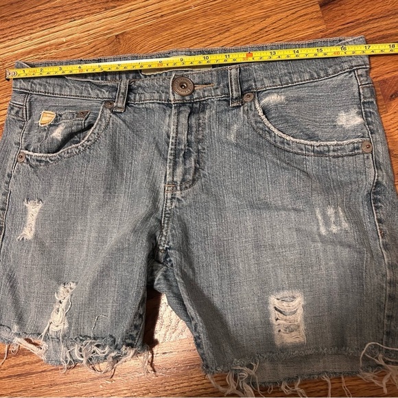 Z Cavaricci Cut Off Grey Denim Jean Shorts Thrashed Holes Ripped 32 in waist - Picture 9 of 10